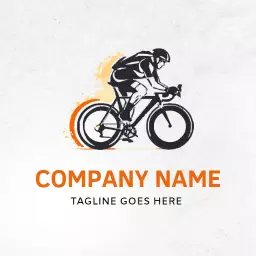 Dynamic Cycling Motion with Rider Emphasizing Speed Logo Template