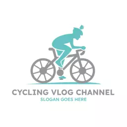 Dynamic Cycling Scene Illustrating Passion for Vlogger Logo Template