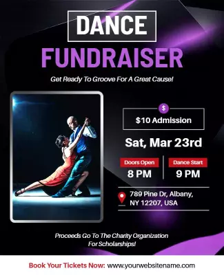 Dynamic Dance Fundraiser Event with Exciting Groove Poster Template