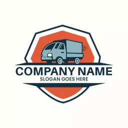 Dynamic Delivery Truck Design Highlighting Transportation Logo Template