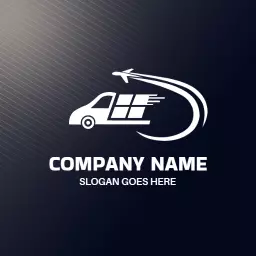 Dynamic Delivery Van and Airplane Representing Transportation Logo Template