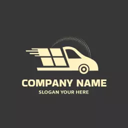 Dynamic Delivery Van Illustrating Fast Transportation Logo Template
