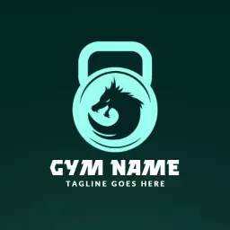 Dynamic Dragon and Kettlebell Design for Fitness Logo Template