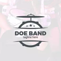 Dynamic Drum Design Highlighting Your Band Identity Logo Template