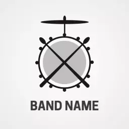 Dynamic Drum Set Design Represents Your Music Band Logo Template
