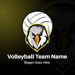 Dynamic Eagle Logo with Volleyball Team Spirit in Action Logo Template