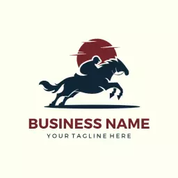 Dynamic Equestrian Scene Featuring Galloping Horse Logo Template