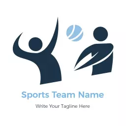 Dynamic Figures Representing an Energetic Sports Team Logo Template