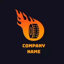 Dynamic Fire and Tire Design Showcasing Speed and Power Logo Template