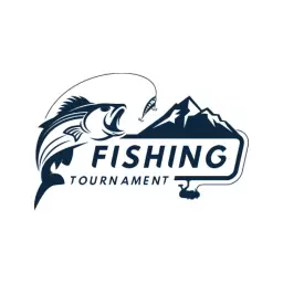 Dynamic Fishing Competition Featuring Mountainous Terrain Logo Template