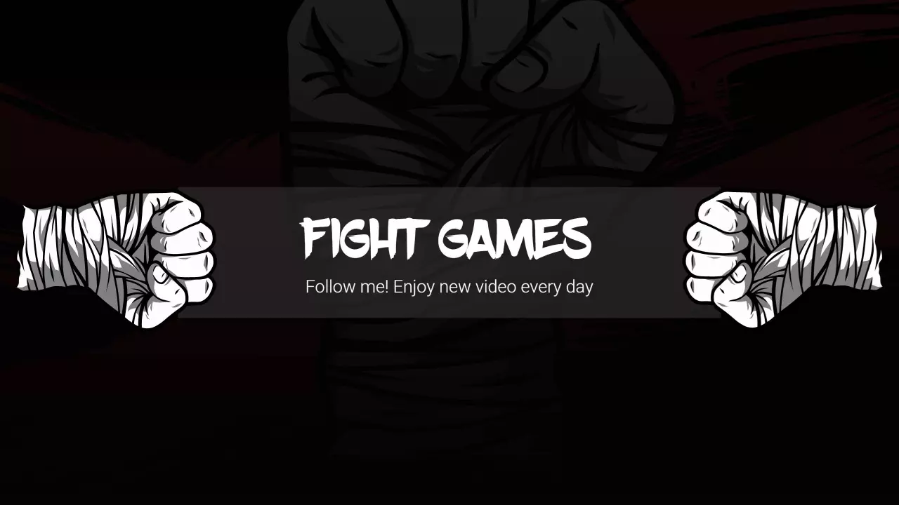 Dynamic Fist Illustration for Fight Games Streaming Banner Template