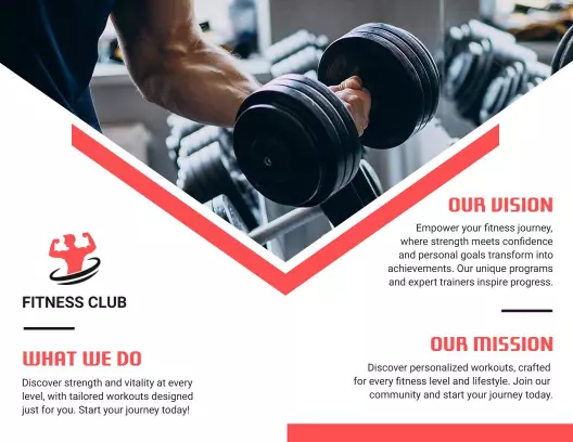 Dynamic Fitness Club Membership Workout Plan Brochure Template