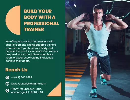 Dynamic Fitness Coaching and Personal Trainer Brochure Template