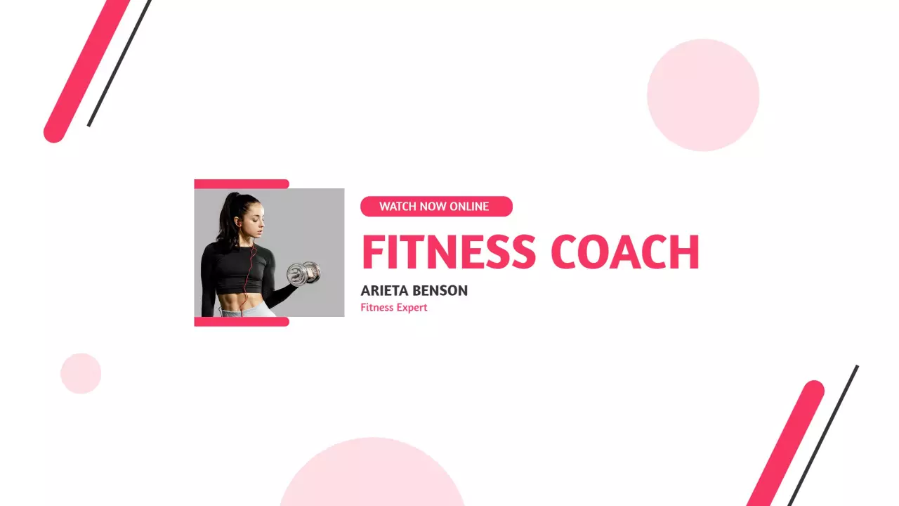Dynamic Fitness Coaching with Bold Pink Accents YouTube Banner Template