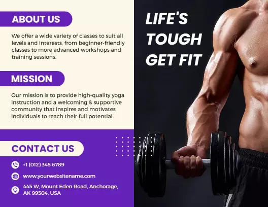Dynamic Fitness Gym Membership Benefits and Training Brochure Template