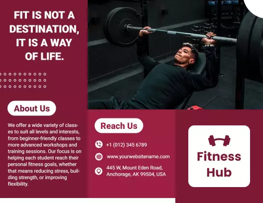 Dynamic Fitness Hub Strength Training Classes Brochure Template