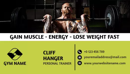 Dynamic Fitness Motivation for Personal Trainer Business Card Template