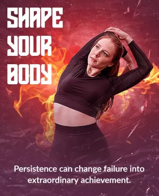 Dynamic Fitness Motivation with Flame Background Poster Template