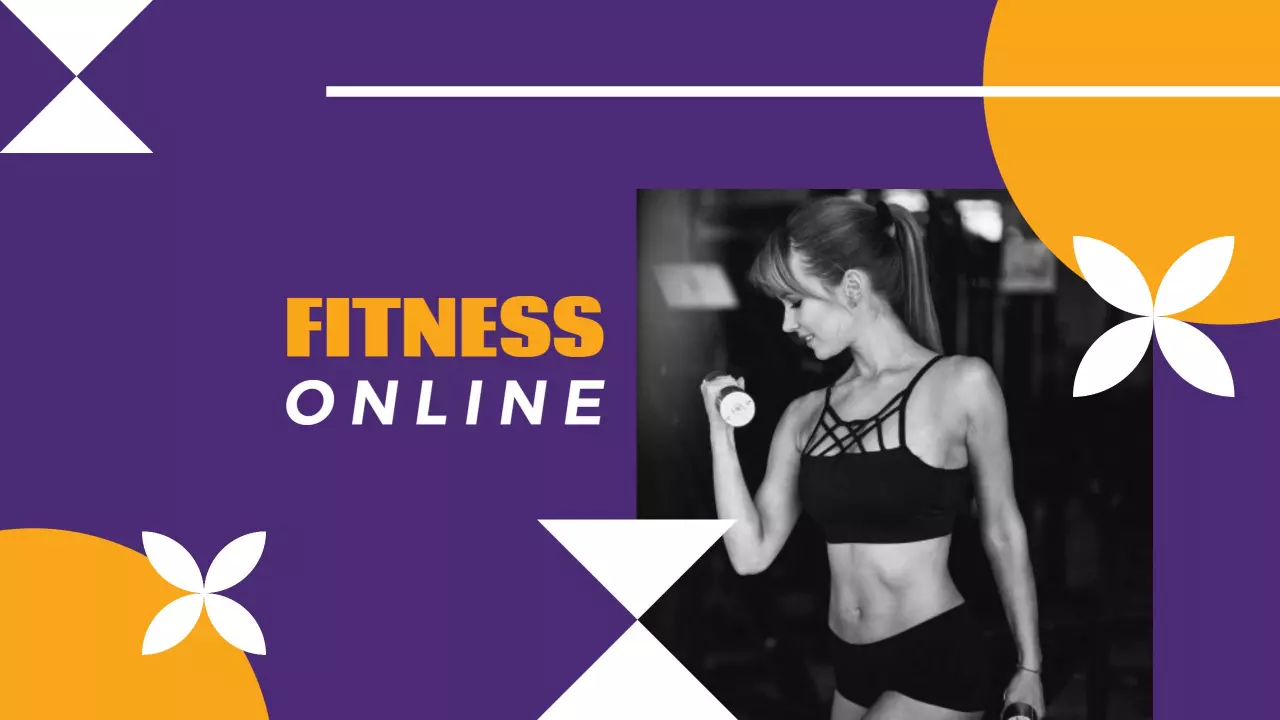 Dynamic Fitness Online with Purple Background YouTube Banner Template