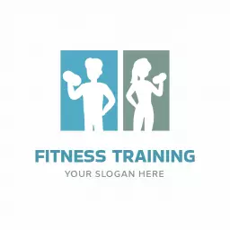 Dynamic Fitness Training Design Featuring Engaging Workout Figures Logo Template