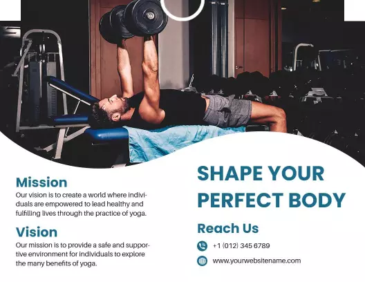 Dynamic Fitness Workout and Yoga Program Brochure Template