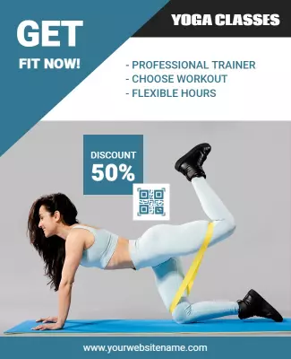 Dynamic Fitness Yoga Classes Promotion Poster Template