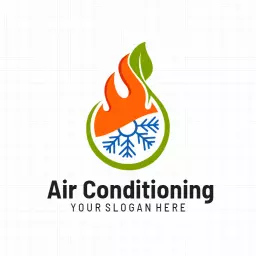 Dynamic Flame and Snowflake Symbolizing Air Conditioning Logo Template