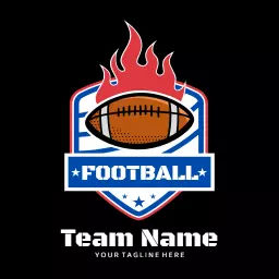 Dynamic Flames and Football Icon Depicting Passionate Football Logo Template