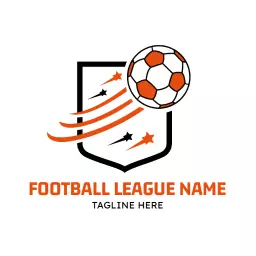Dynamic Football Action Symbolizing League Competition Logo Template