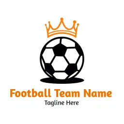 Dynamic Football Design Featuring Crown and Soccer Ball Logo Template
