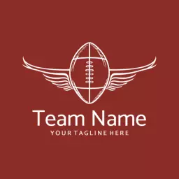Dynamic Football Design Featuring Winged Ball Logo Template