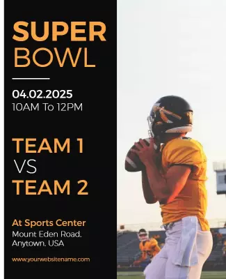 Dynamic Football Game Day Super Bowl Event Poster Template