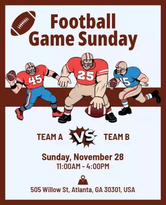 Dynamic Football Game Sunday Event Poster Template