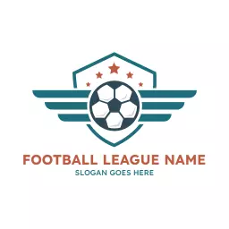 Dynamic Football League Logo with Bold Winged Design Logo Template
