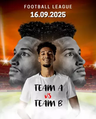 Dynamic Football League Matchup Team A vs Team B Poster Template