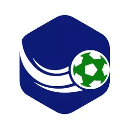 Dynamic Football Motion with Blue and Green Elements Logo Template