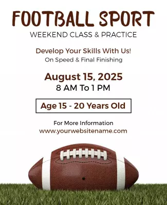 Dynamic Football Sport Skills Development Practice Poster Template