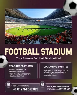 Dynamic Football Stadium Events Announcement Poster Template