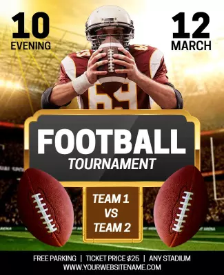 Dynamic Football Tournament Matchup Event Poster Template