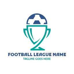 Dynamic Football Trophy Design Highlighting League Spirit Logo Template
