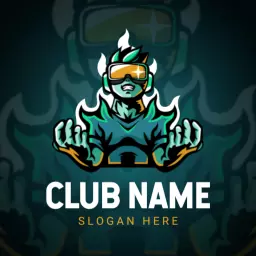 Dynamic Gaming Character Representing Esports Team Logo Template