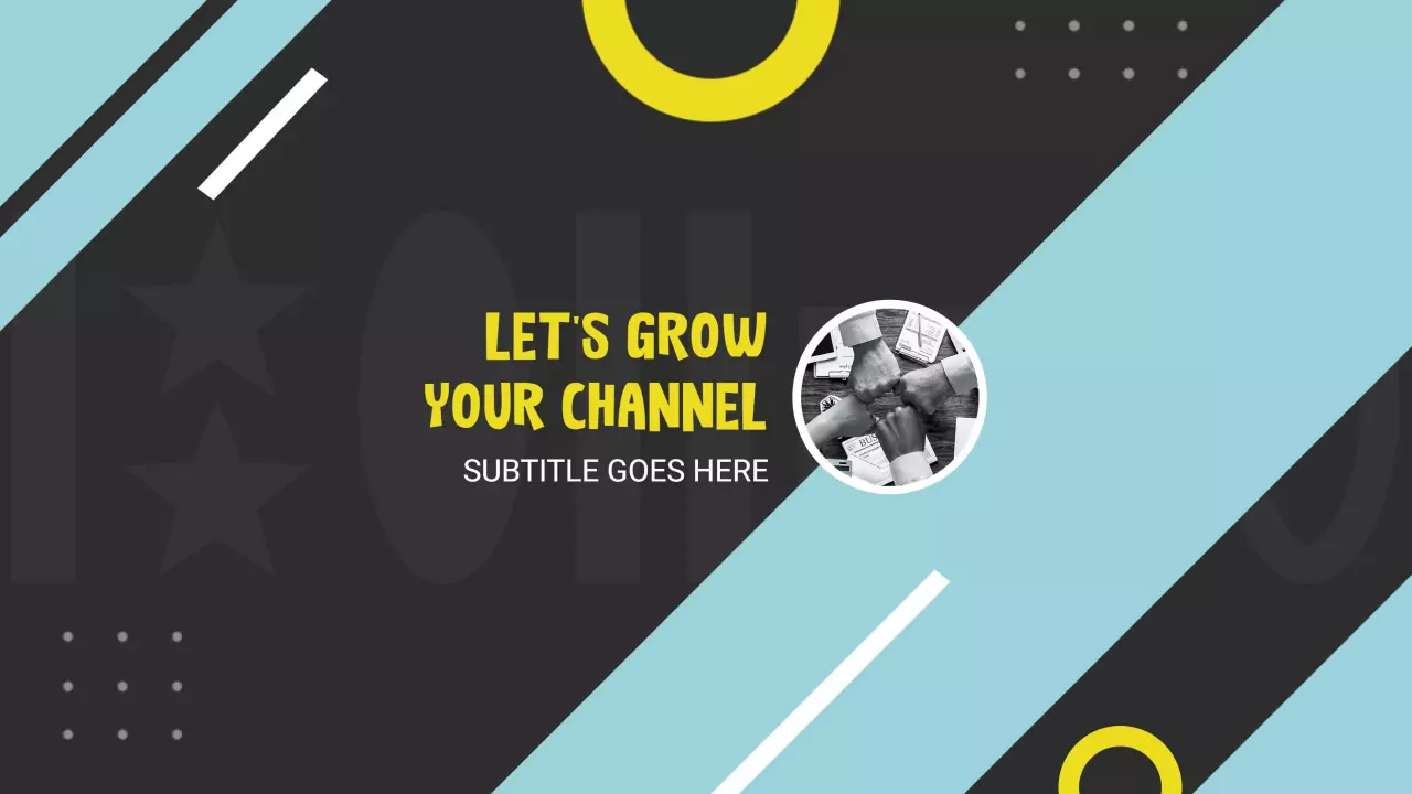 Dynamic Geometric Blocks in Black and Yellow YouTube Banner Template