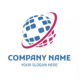 Dynamic Global Grid Design Showcasing Network Connectivity Logo Template
