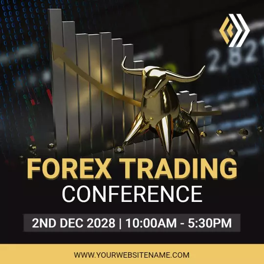 Dynamic Gold Bull Market Analysis for Forex Trading Conference Ad Template