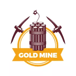 Dynamic Gold Mine Graphic with Mining Tools Logo Template