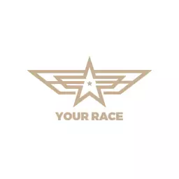 Dynamic Gold Star Design Celebrating Racing Excellence Logo Template