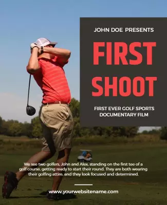 Dynamic Golf Sports Documentary Film Promotional Poster Template
