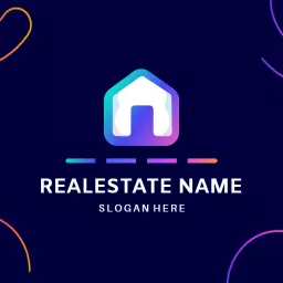 Dynamic Gradient House Design Emphasizing Real Estate Success Logo Template
