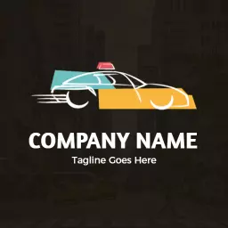Dynamic Graphic of Speeding Taxi Services for Quick Rides Logo Template
