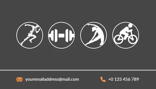 Dynamic Gray Athletic Fitness Trainer Business Card Template